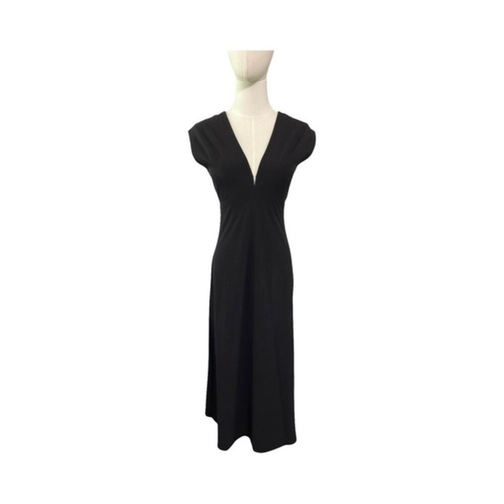 A.L.C. Black Sleeveless Midi Dress Lace Up Back Cotton Women’s Size 0 NWOT
